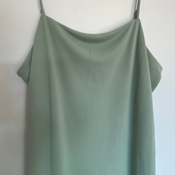 H&M Sage Slip Dress with Slit in XL - Picture 3 of 4
